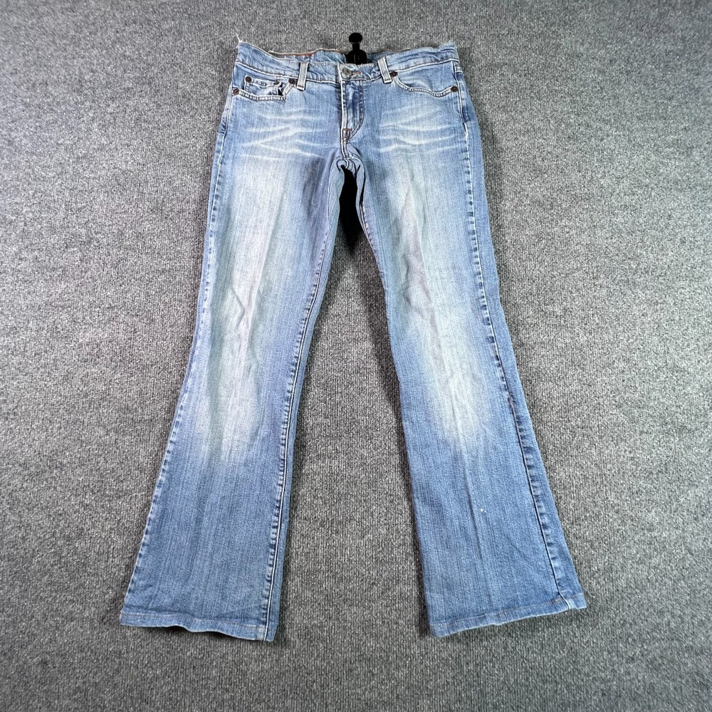 VTG Lucky Brand Dungarees Bootcut Jeans Womens 6 Blue Denim Workwear Stretch USA